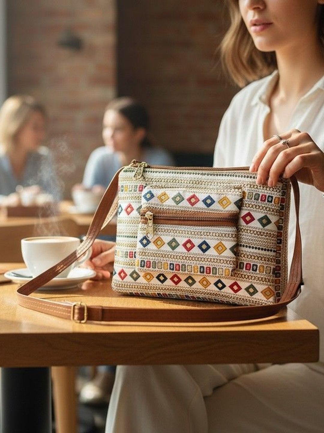HERE&NOW Geometric Printed Sling Bag-picture-28