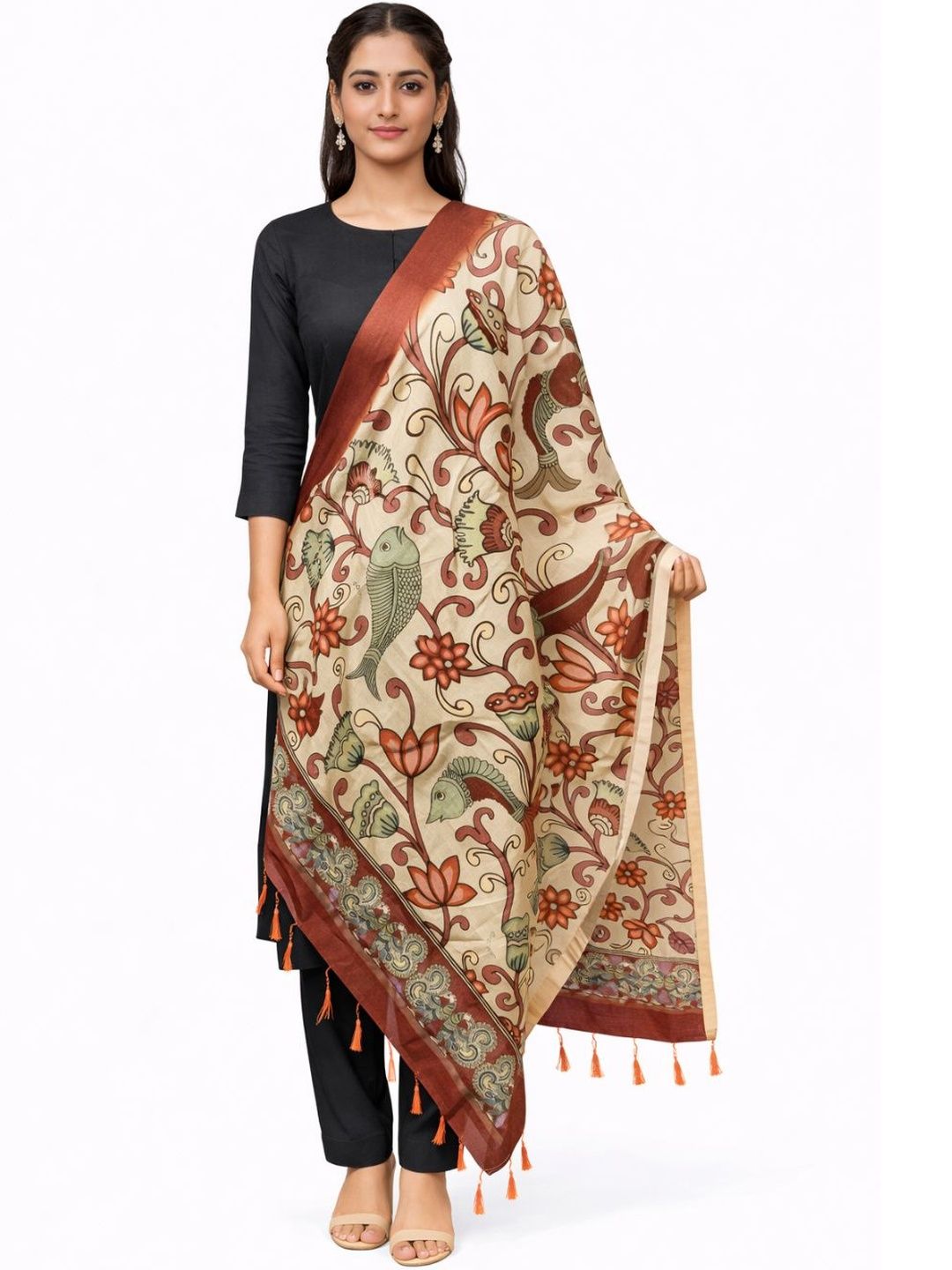 Kemza Printed Kalamkari Dupatta-picture-7