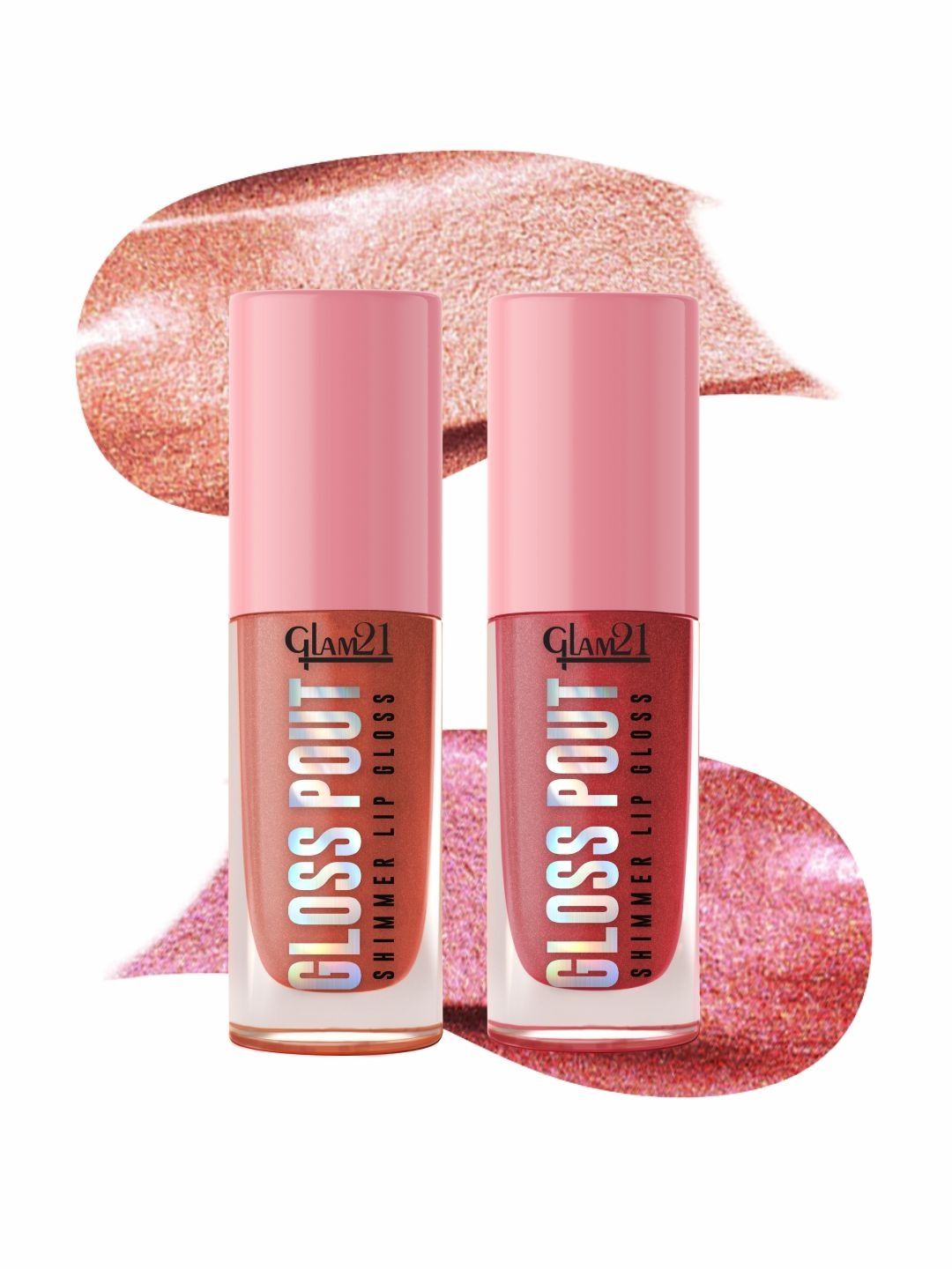 GLAM21 Set Of 3 Gloss Pout Shimmer Lip Gloss - 7 g Each - Bare Nude 02 & Crimson Kiss 03-picture-16