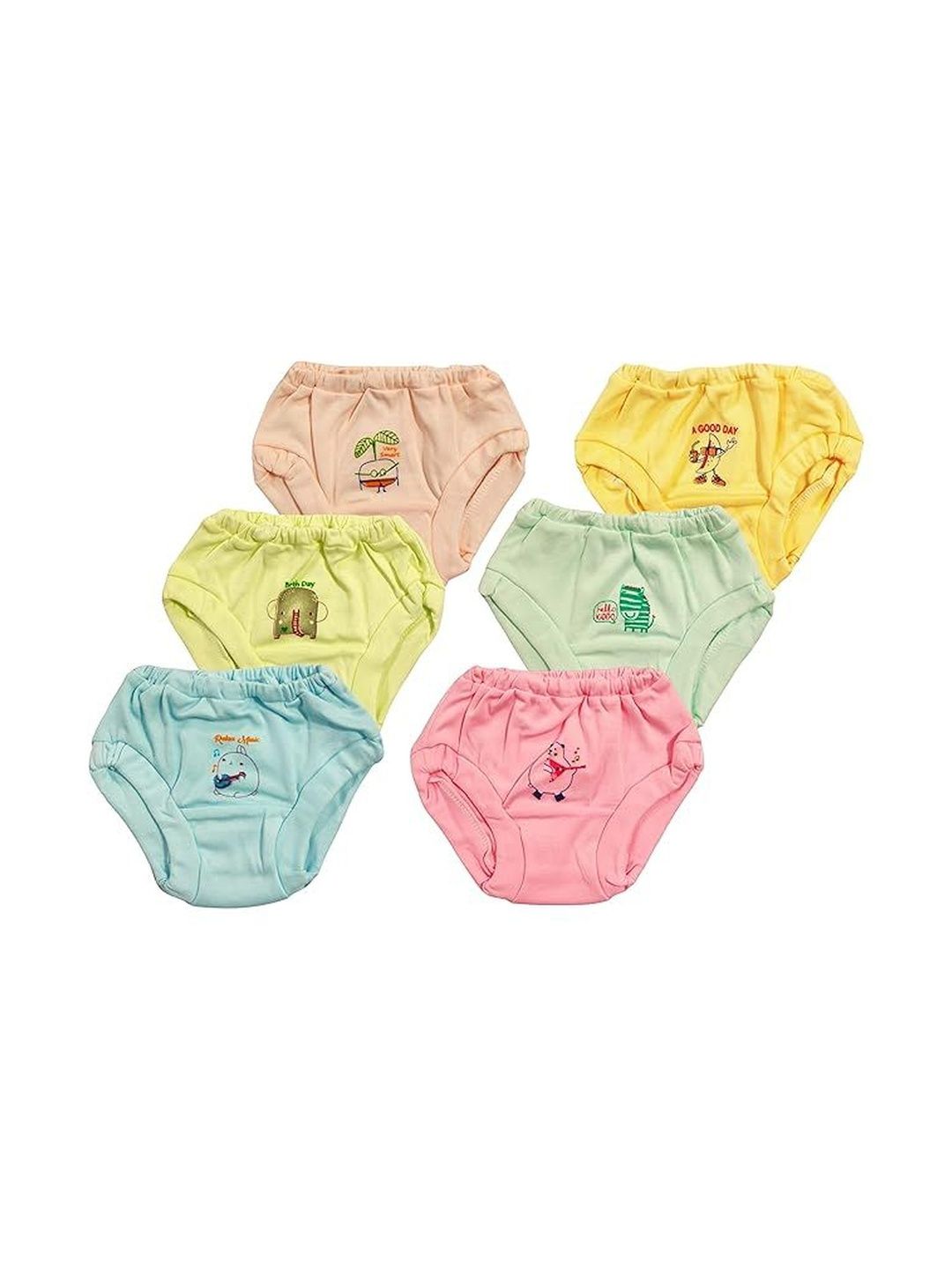 Teri Beri Pack of 6 Printed Assorted Cotton Blend Basic Briefs