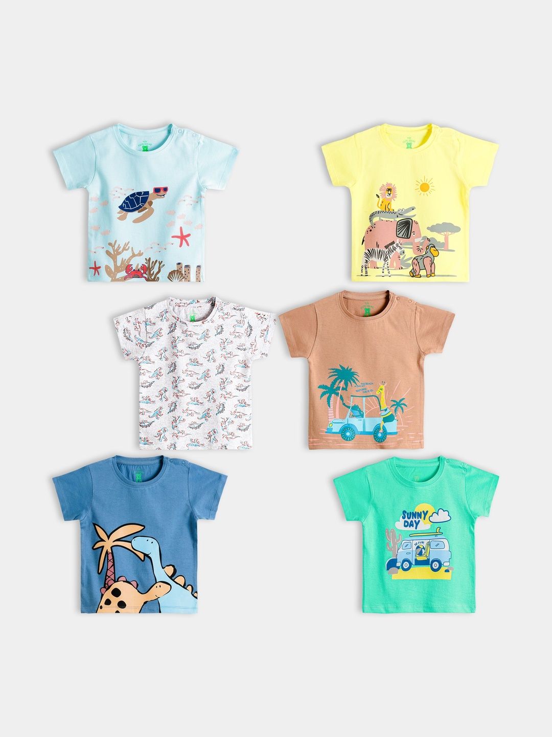 YUV Kids Pack Of 6 Graphic Printed T-shirt-picture-17