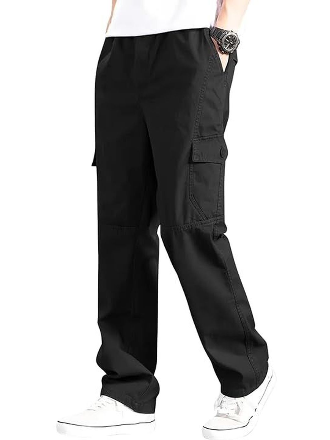 La Pajaro Men Relaxed Easy Wash Cargos Trousers-picture-31