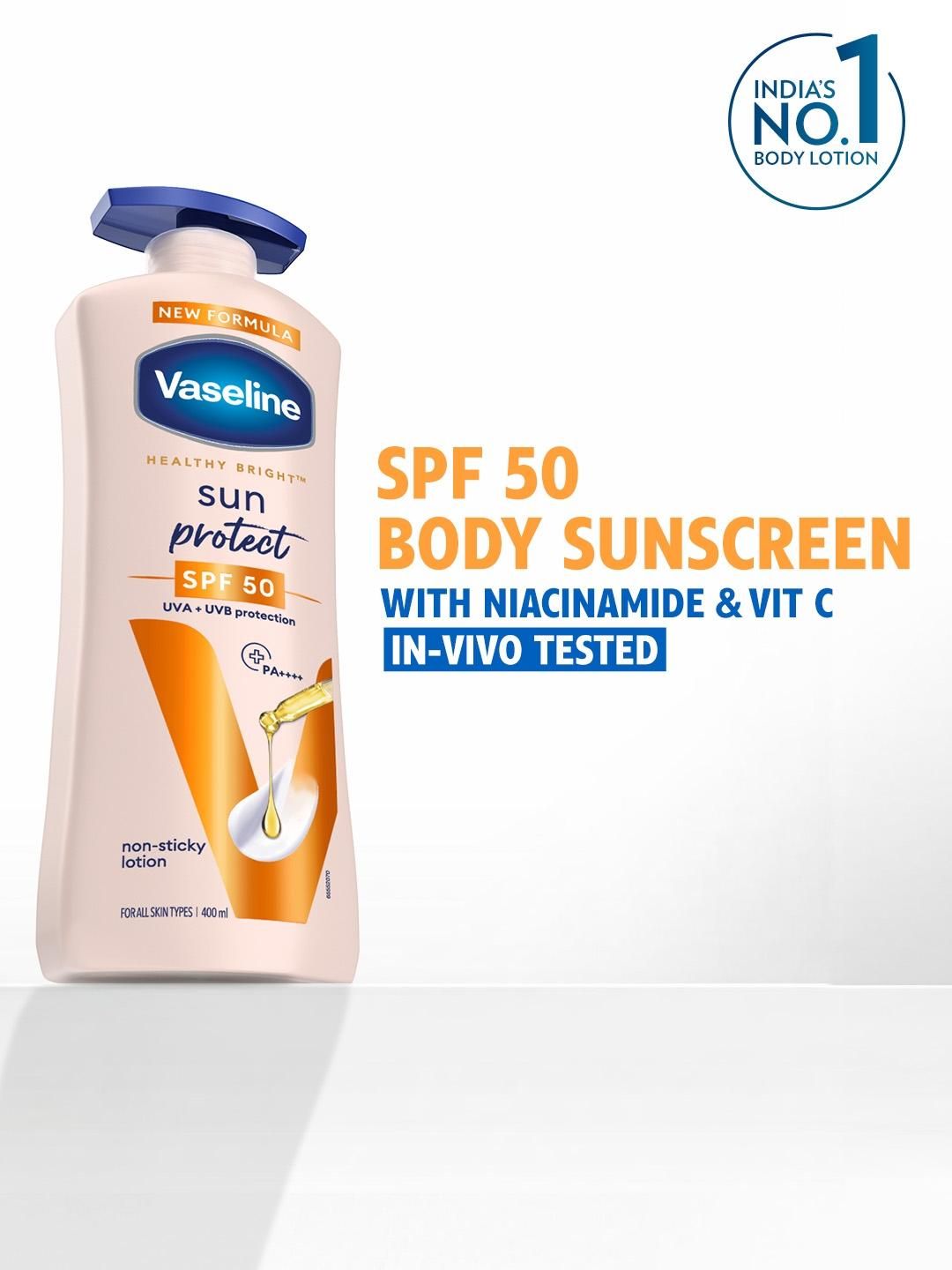 Vaseline Sun Protect SPF 50 PA++++ Lotion UVA + UVB Protection with Niacinamide - 400ml-image-22