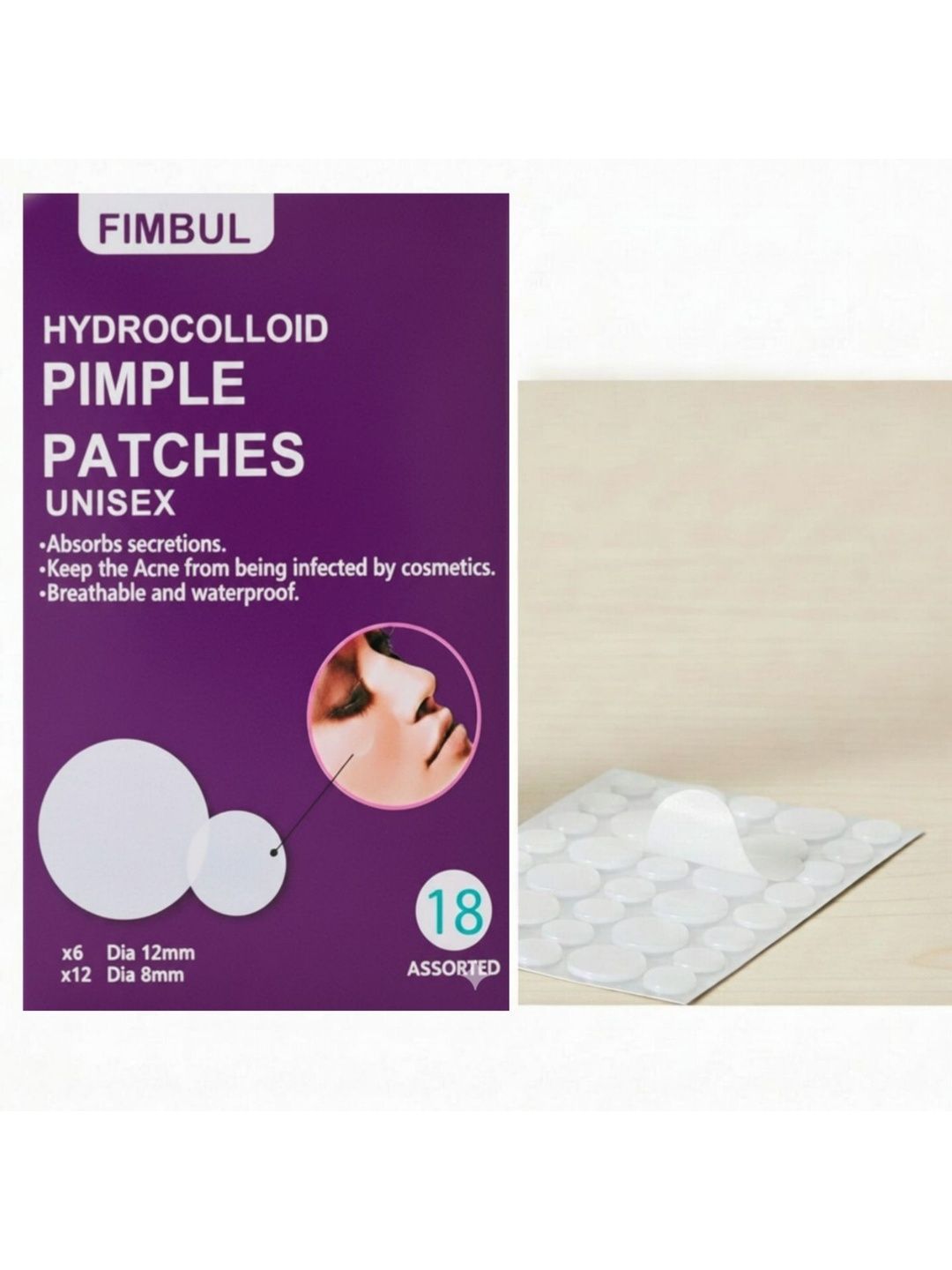 FIMBUL Hydrocolloid Pimple Patches- 18 Patches-picture-21