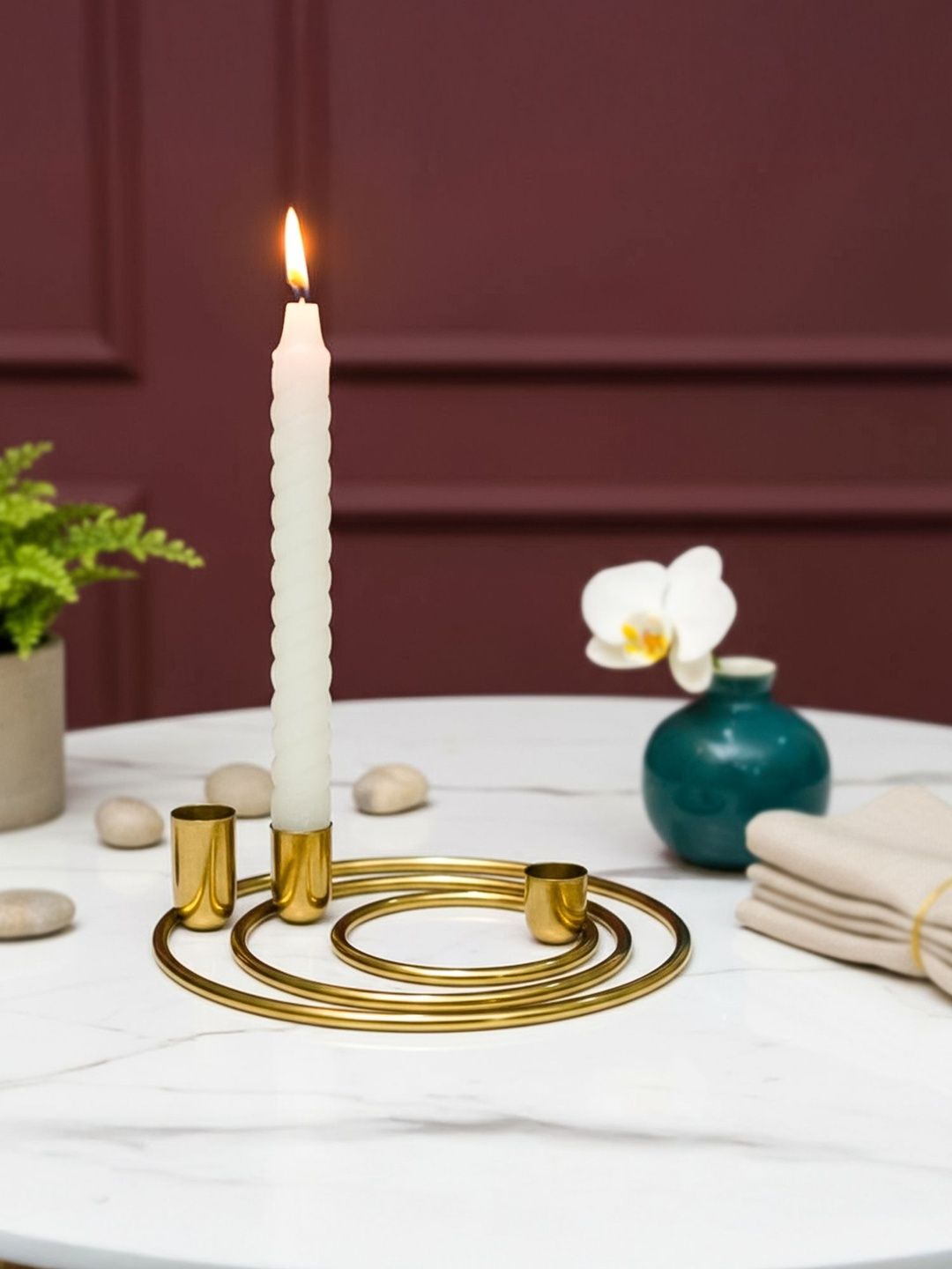 Ekhasa Gold-Toned Set of 3 Candle Holder-picture-20