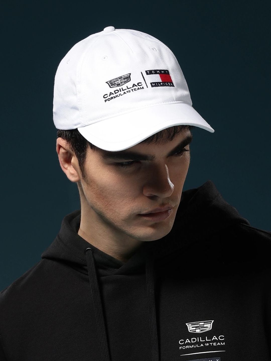 tommy hilfiger F1 Cadillac Logo White Cotton Baseball Cap-picture-13
