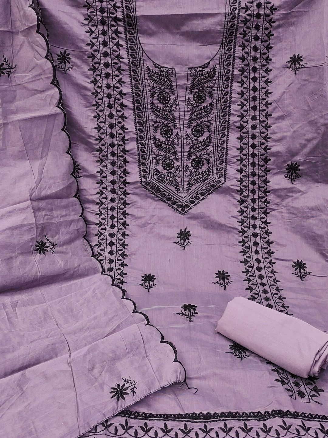 Dhaaga Ghar Embroidered Pure Cotton Unstitched Dress Material-image-46