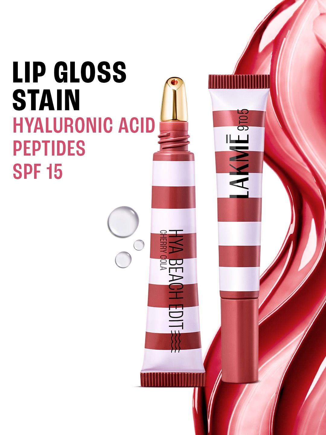 Lakme 9to5 Hya Beach Edit Hydrating SPF 15 Lip Gloss Stain 10ml - Cherry Cola 5-image-11