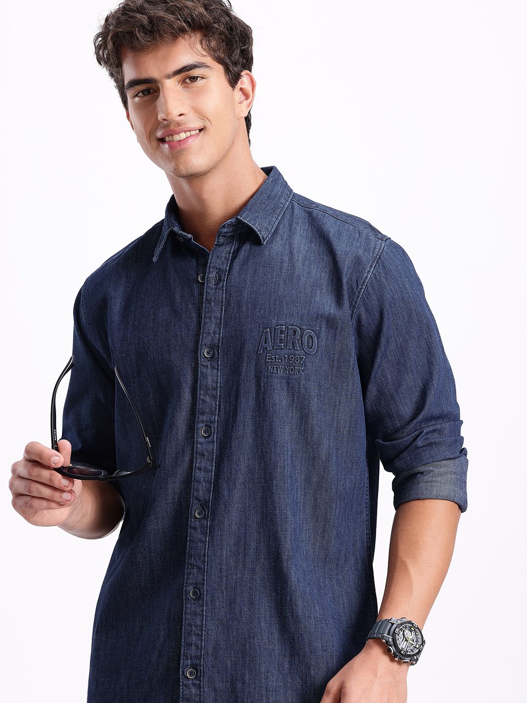 Aeropostale Pure Cotton Denim Casual Shirt-image-27