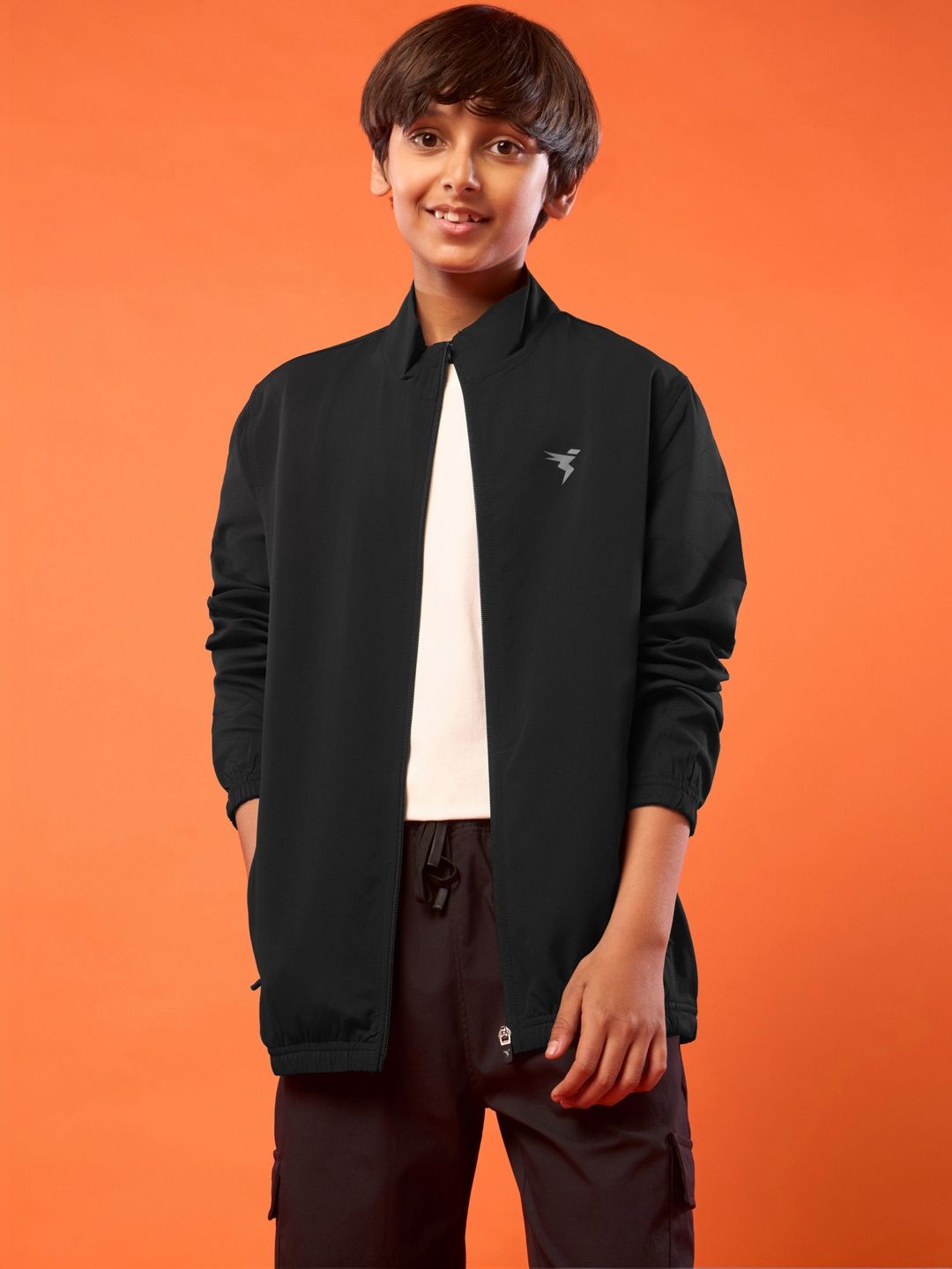Technosport Boys Brand Logo Lightweight Antimicrobial Outdoor Sporty Jacket-picture-16