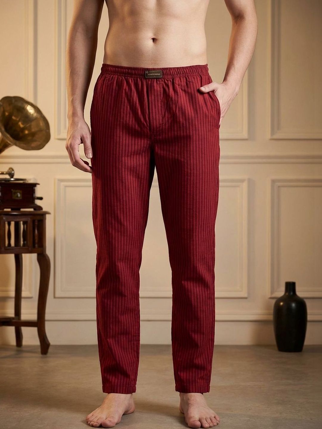 TIGER SNAKE Printed Cotton Mid-Rise Lounge Pants-picture-15