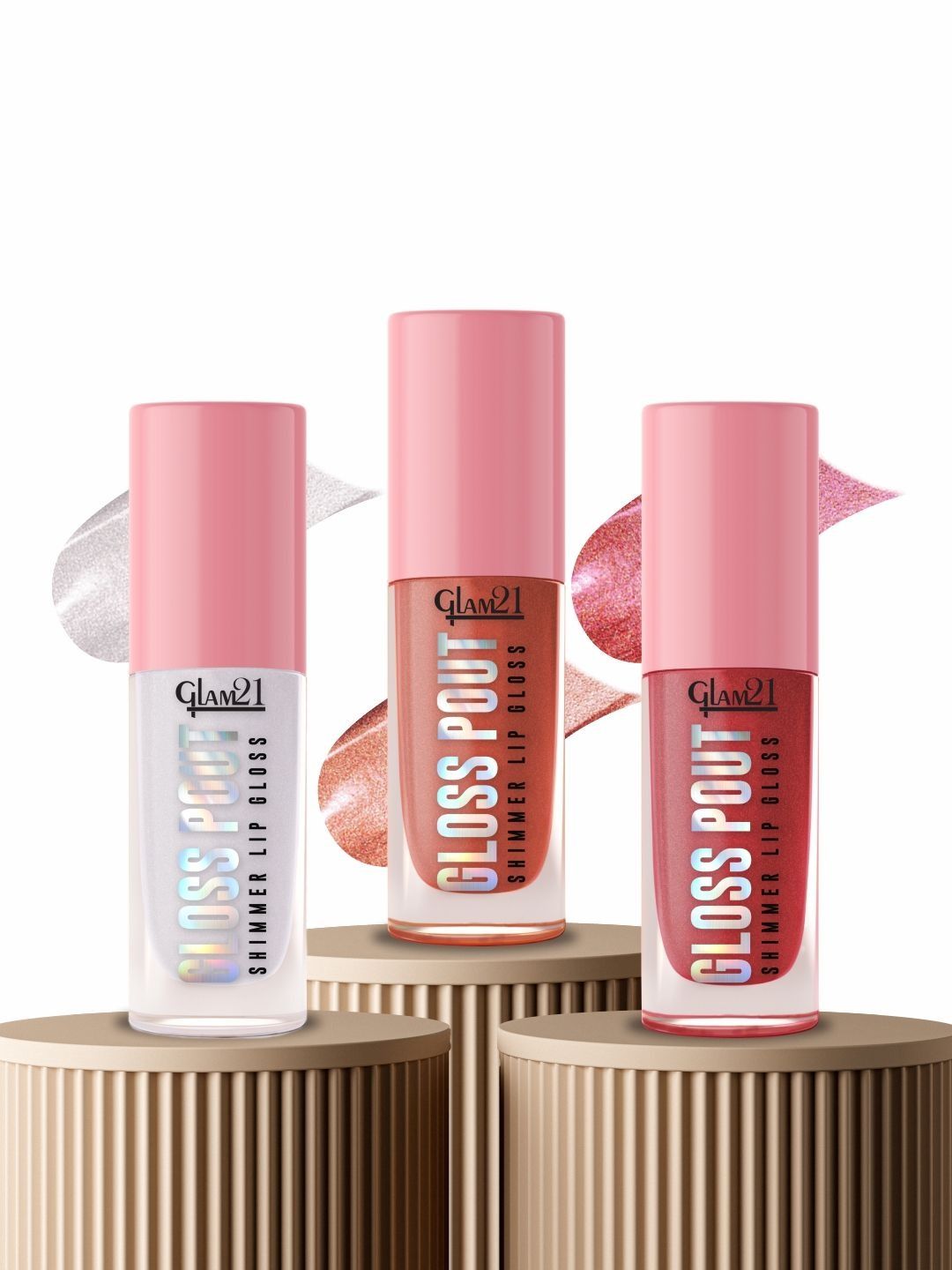 GLAM21 Set Of 3 Gloss Pout Shimmer Lip Gloss - 7 g Each - 01 - 02 - 03-picture-18