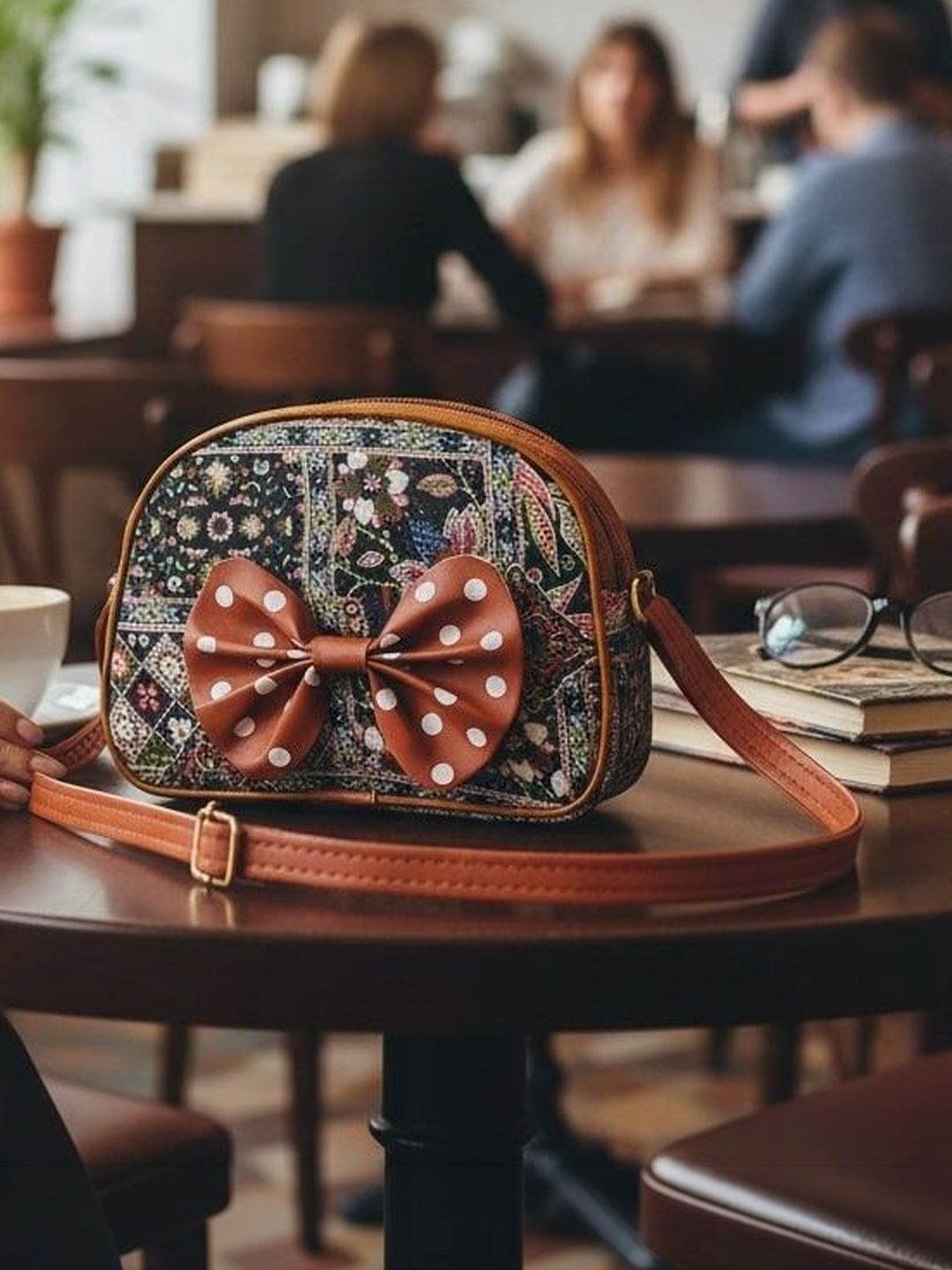 HERE&NOW Printed Sling Bag with Bow Detail-picture-37
