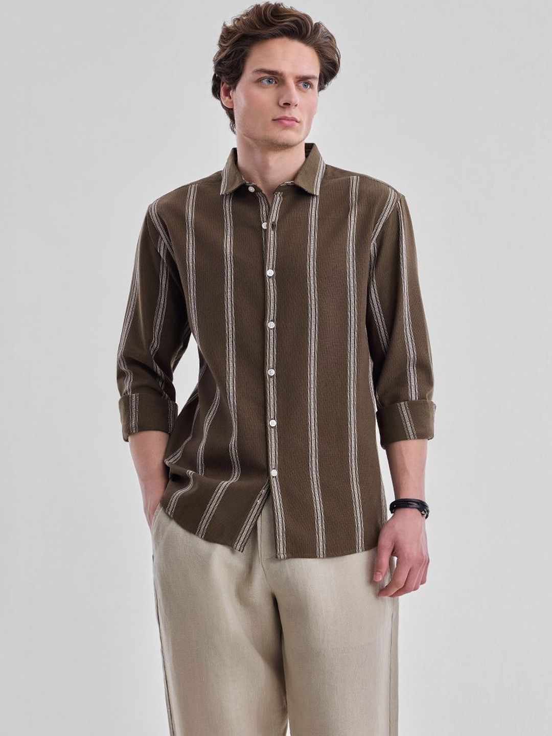 Snitch Men Striped Casual Shirt-picture-21