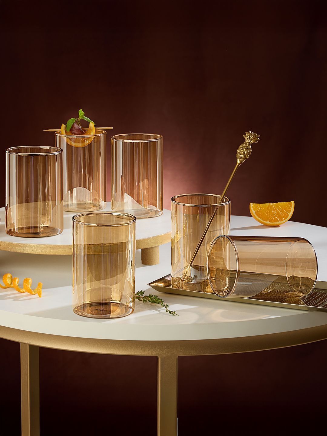 BOROSIL Brown Dishwasher and Microwave Safe Borosilicate Glass Water Glass-image-40