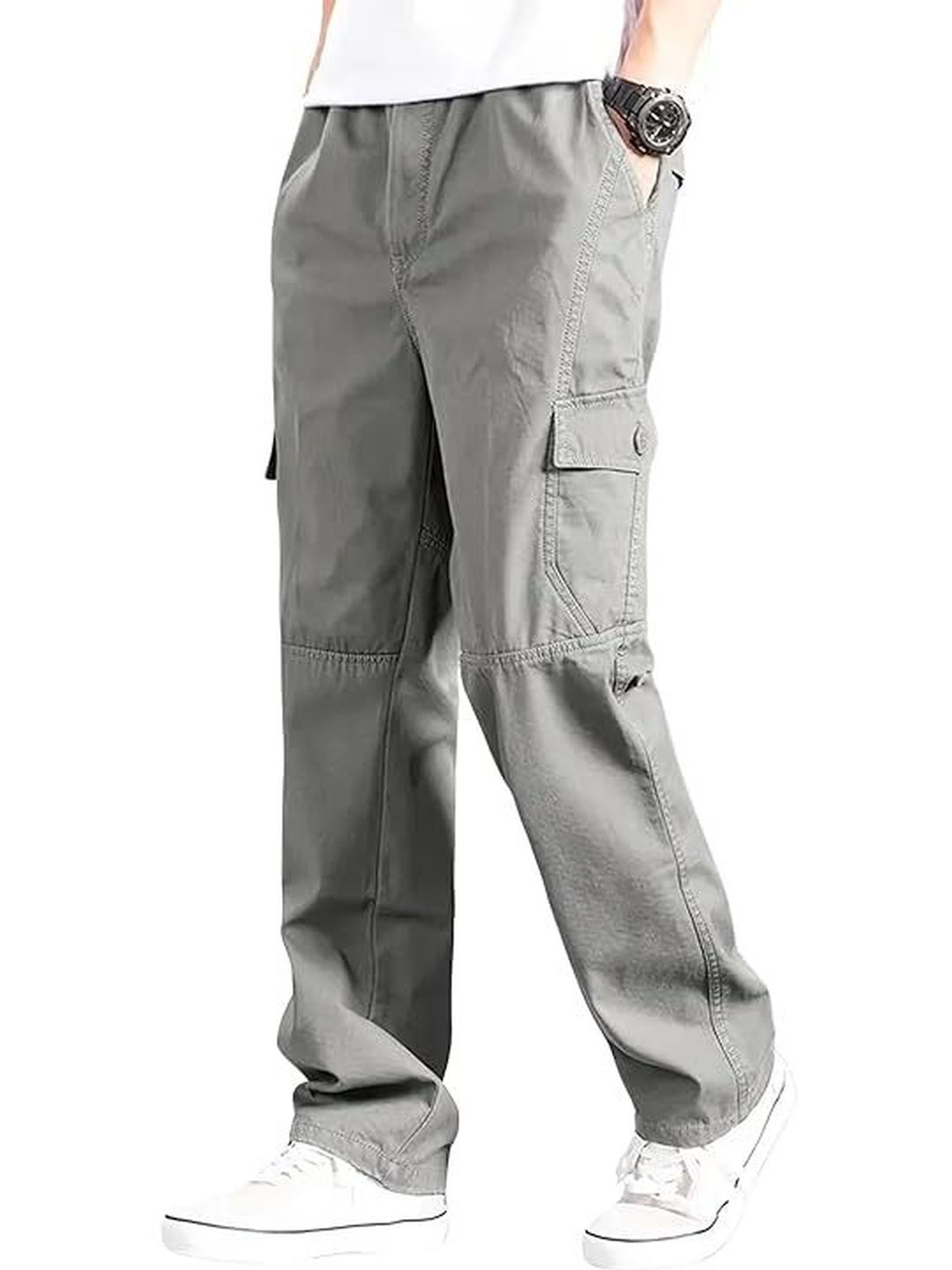 La Pajaro Men Relaxed Easy Wash Cargos Trousers-image-6