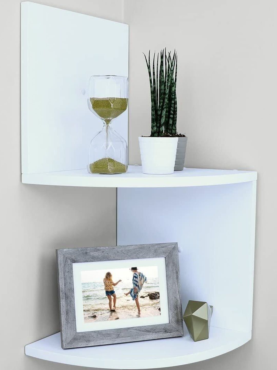 CraftOnline White MDF Corner Wall Shelf-image-42