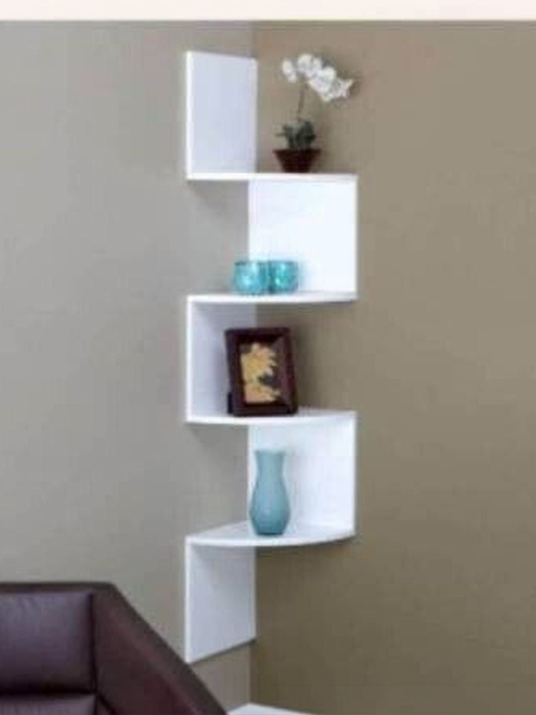 CraftOnline White MDF Corner Wall Shelf-image-47