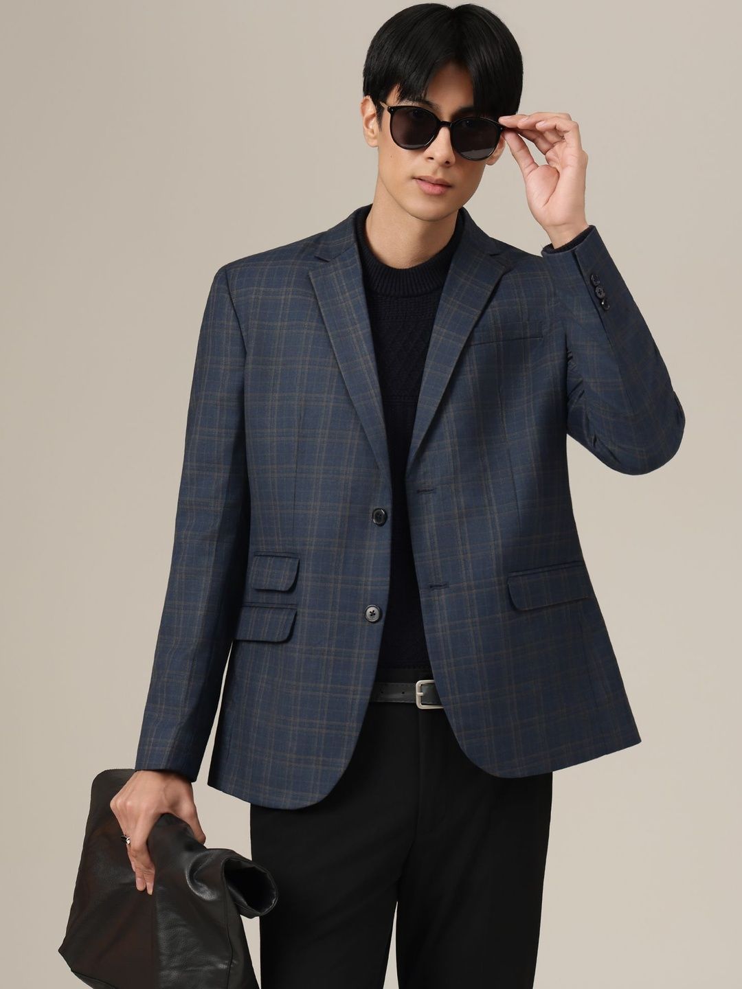 DENNISON Men Checked Singel -Breasted Blazers-picture-51