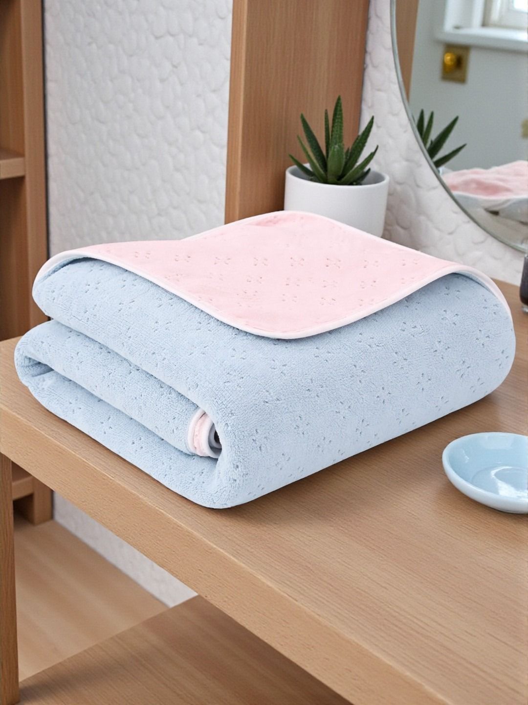 MAXOSHINE Blue & Blue 1 Printed 600 GSM Bath Towel-picture-14