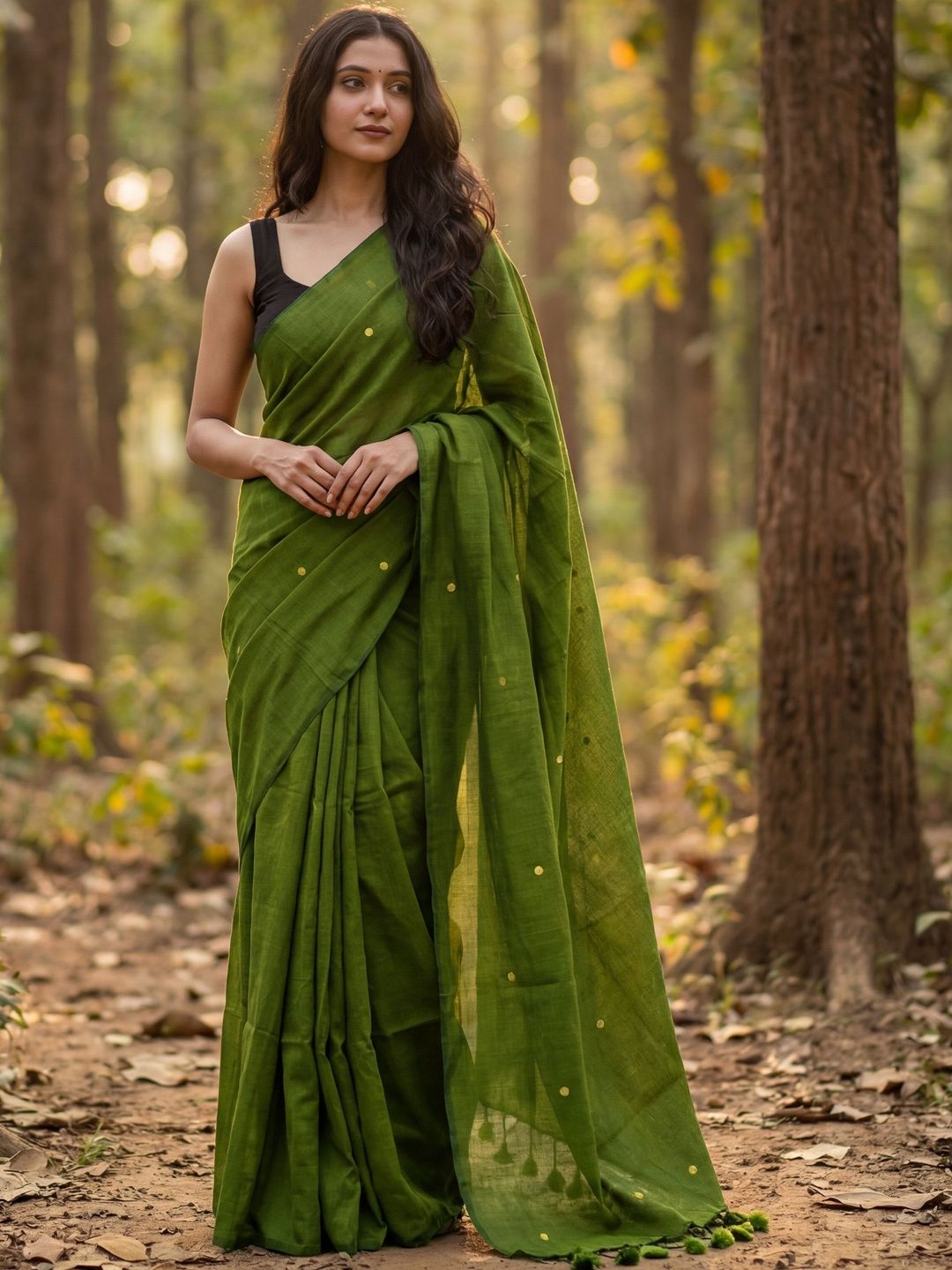 Anouk Embellished Pure Cotton Khadi Saree-picture-15