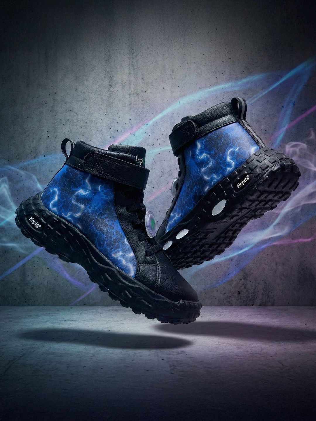Hopits Boys Printed PU High-Top Sneakers-image-7