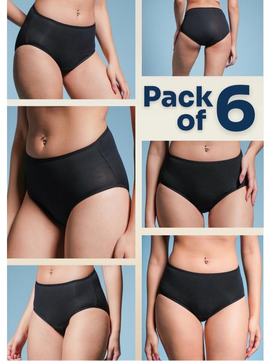 Tilt Women Pack of 6 Anti Microbial Basic Briefs-picture-29