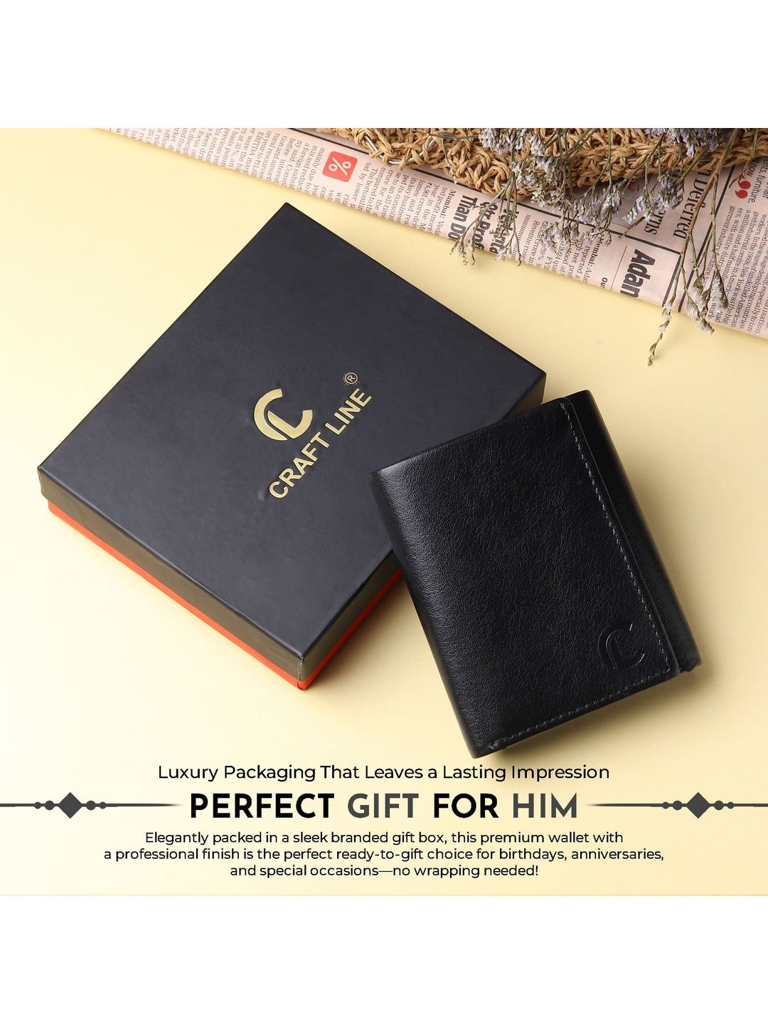 CRAFT LINE Men Textured PU Three Fold Wallet-picture-13