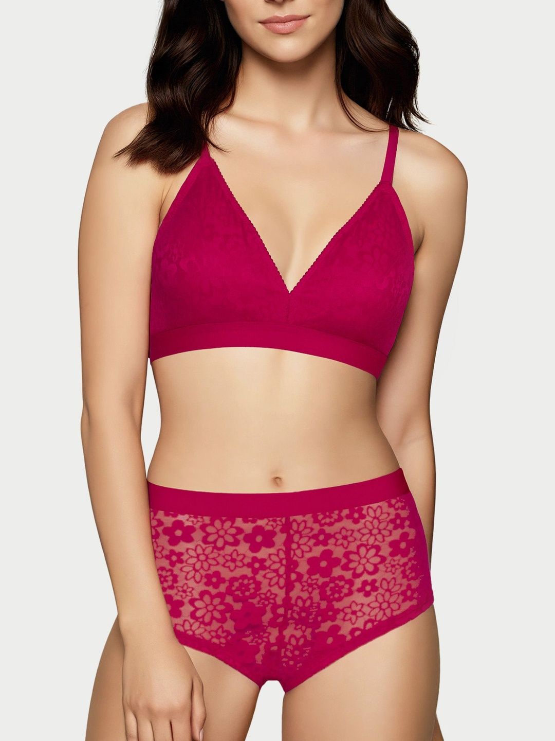 Enamor Women Printed Lace Boy Shorts-image-3