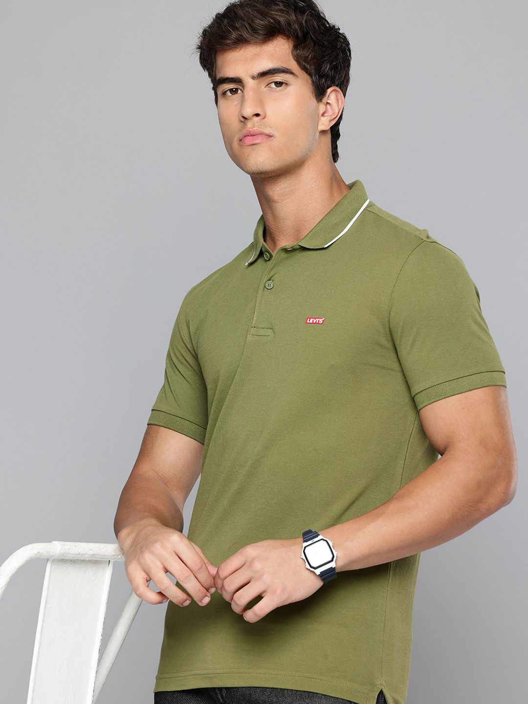 Levis Slim Fit Polo Collar Pure Cotton T-shirt-image-14