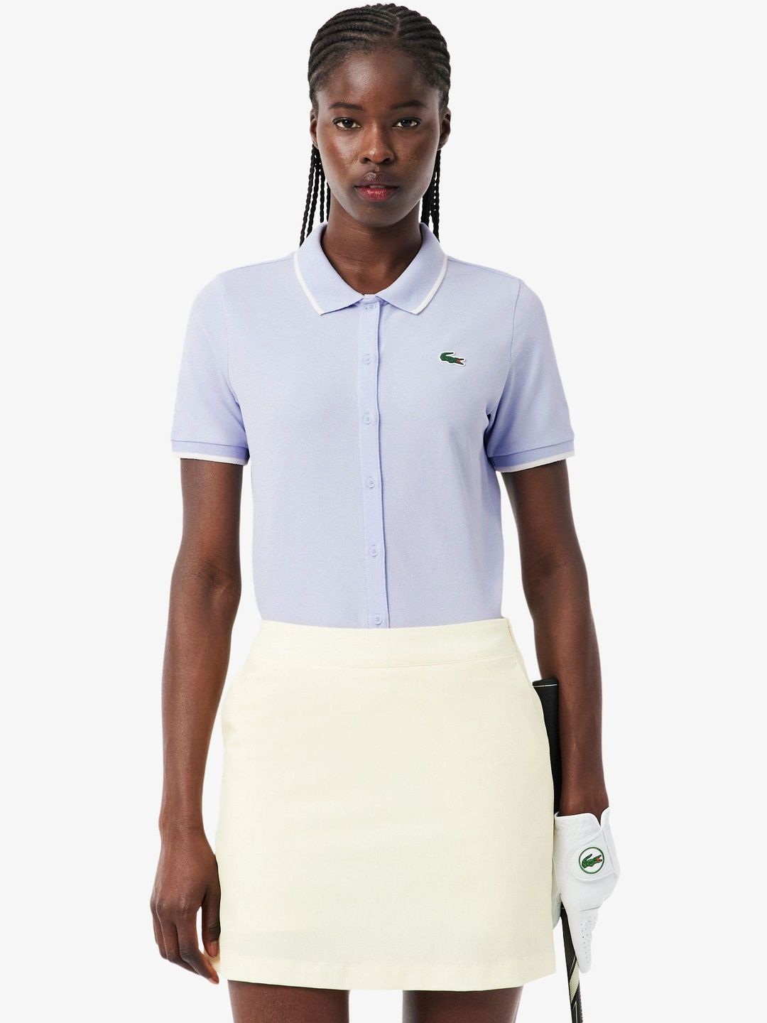 Lacoste Women Brand Logo Polo Collar T-shirt-picture-27