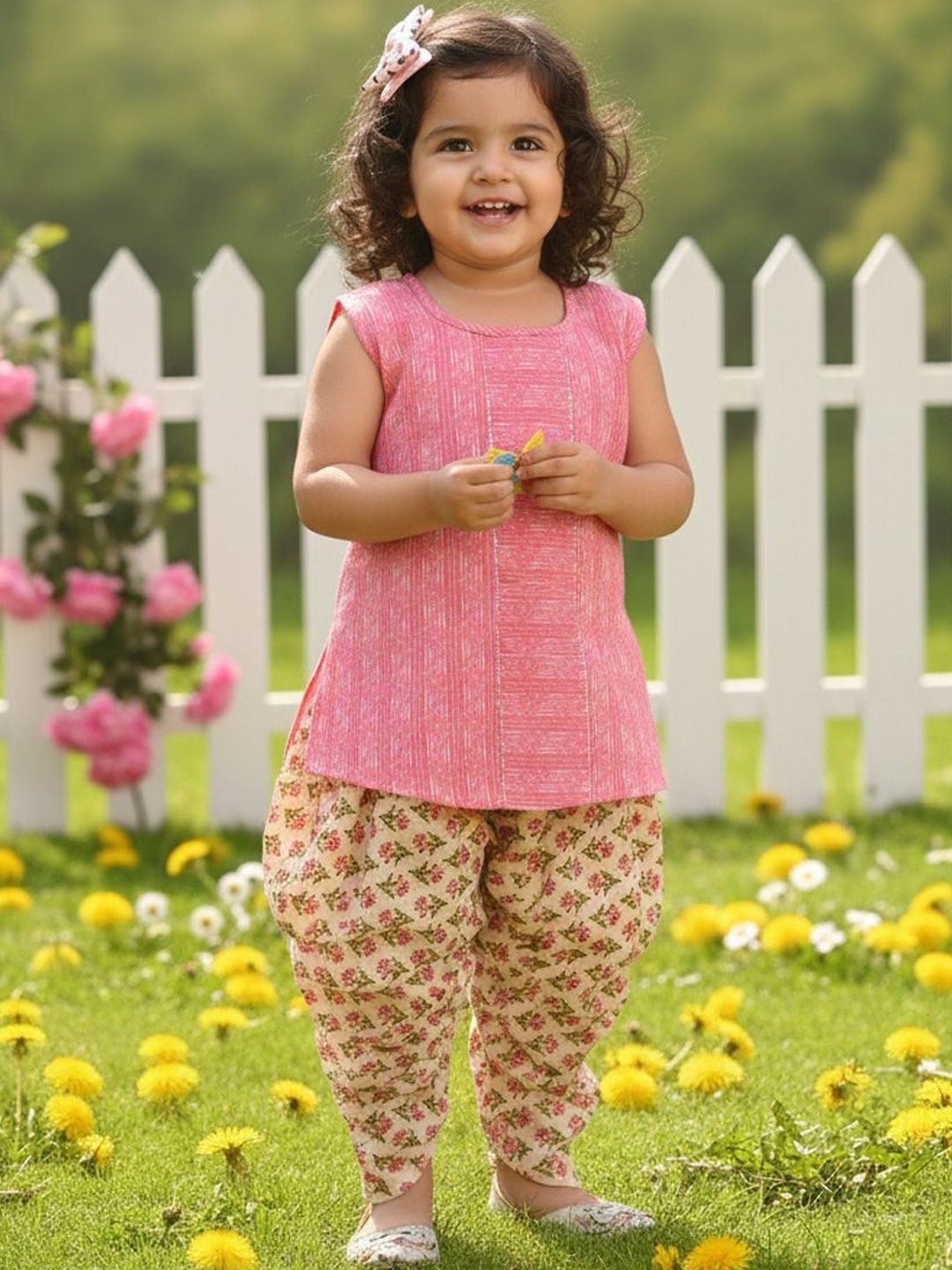 Sangria Printed Pure Cotton Round Neck Kurti & Dhoti Pants Kurta Sets-picture-19