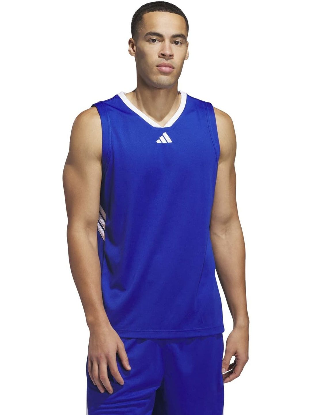 ADIDAS 3-Stripes Tank V-Neck T-Shirt-image-16