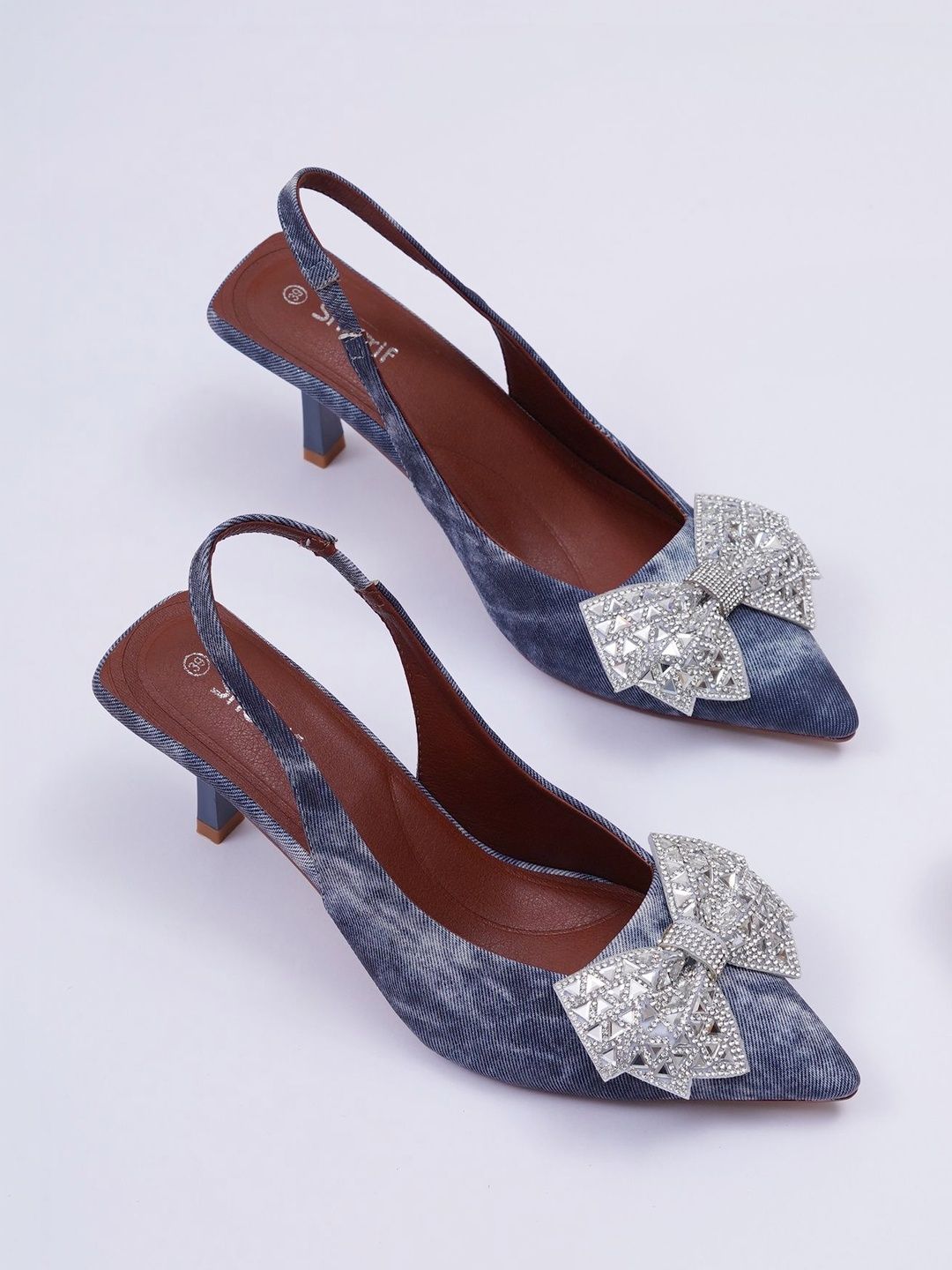 Sherrif Shoes Textured PU Party Kitten Pumps-picture-32