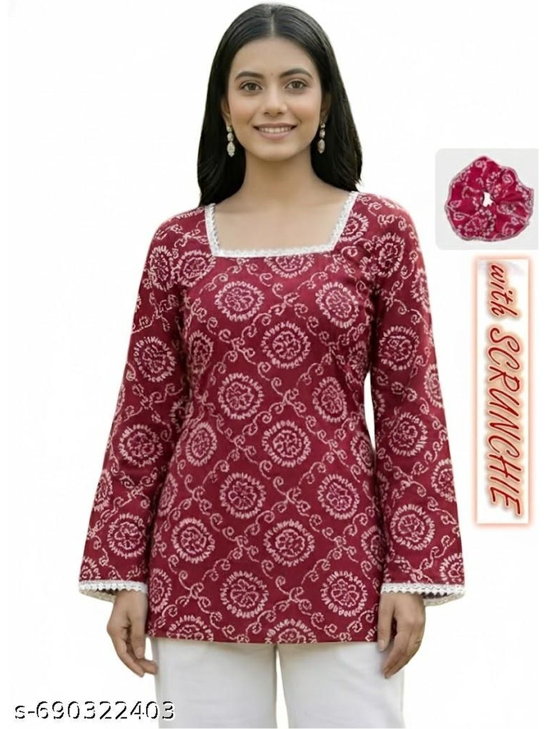 Classy Creation Ethnic Motifs Printed Square Neck Kurti-picture-11