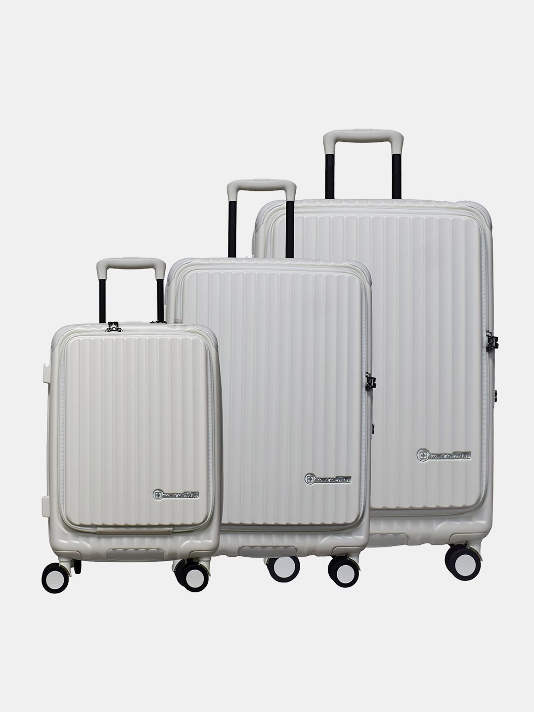SWISS MILITARY Set Of 3 Textured Hard-Sided Trolley Bags-image-45