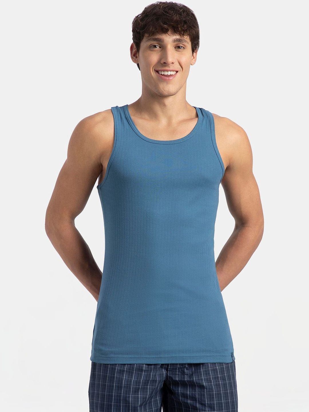 Jockey Combed Cotton Rib Round Neck with Racer Back Gym Vest-9922-picture-36
