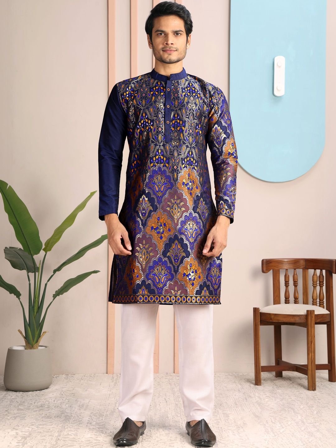 House Of Sanskruti Men Jacquard Kurta-picture-34