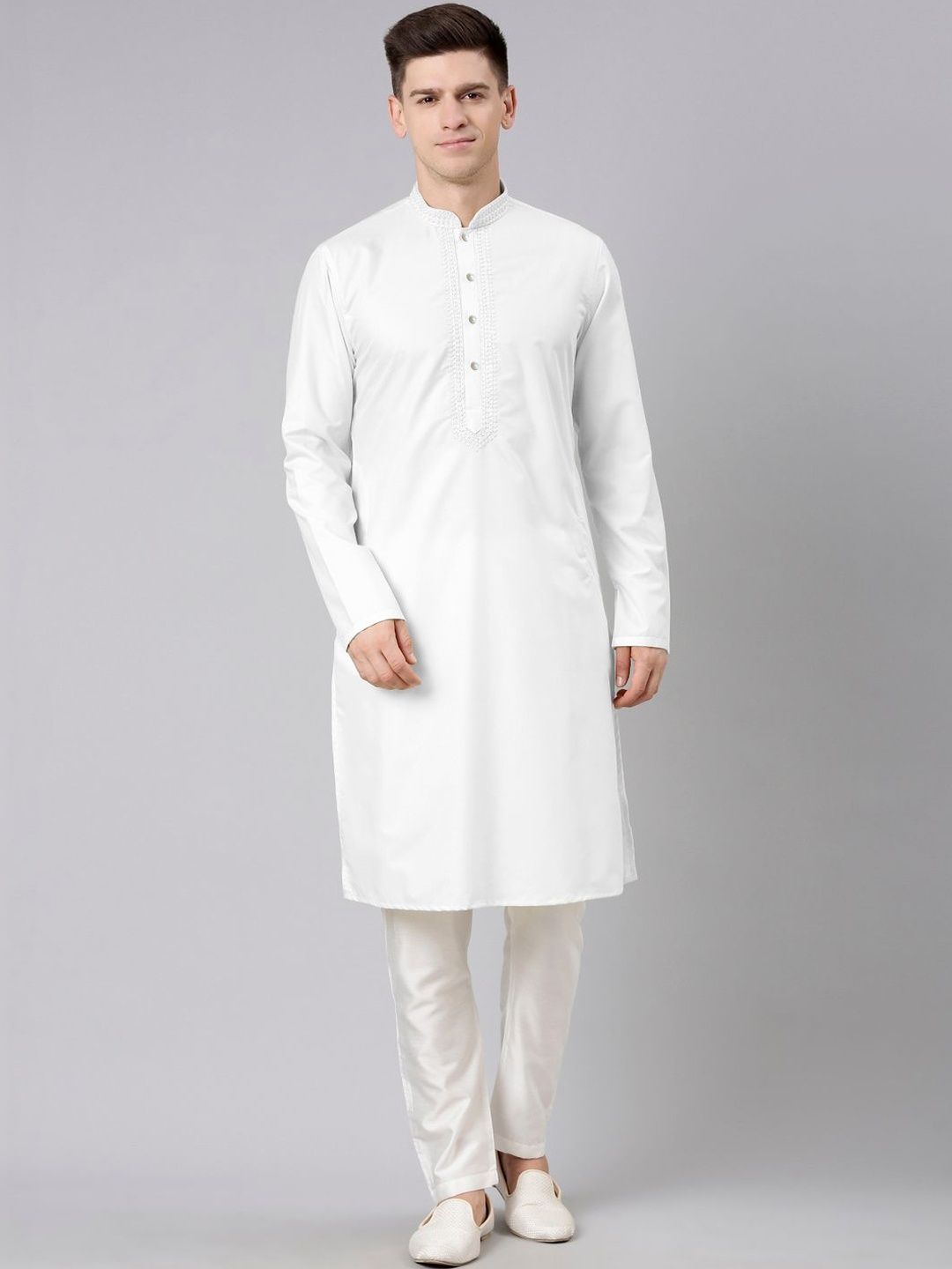 TheEthnic.Co Men Geometric Yoke Design Kurta-picture-26