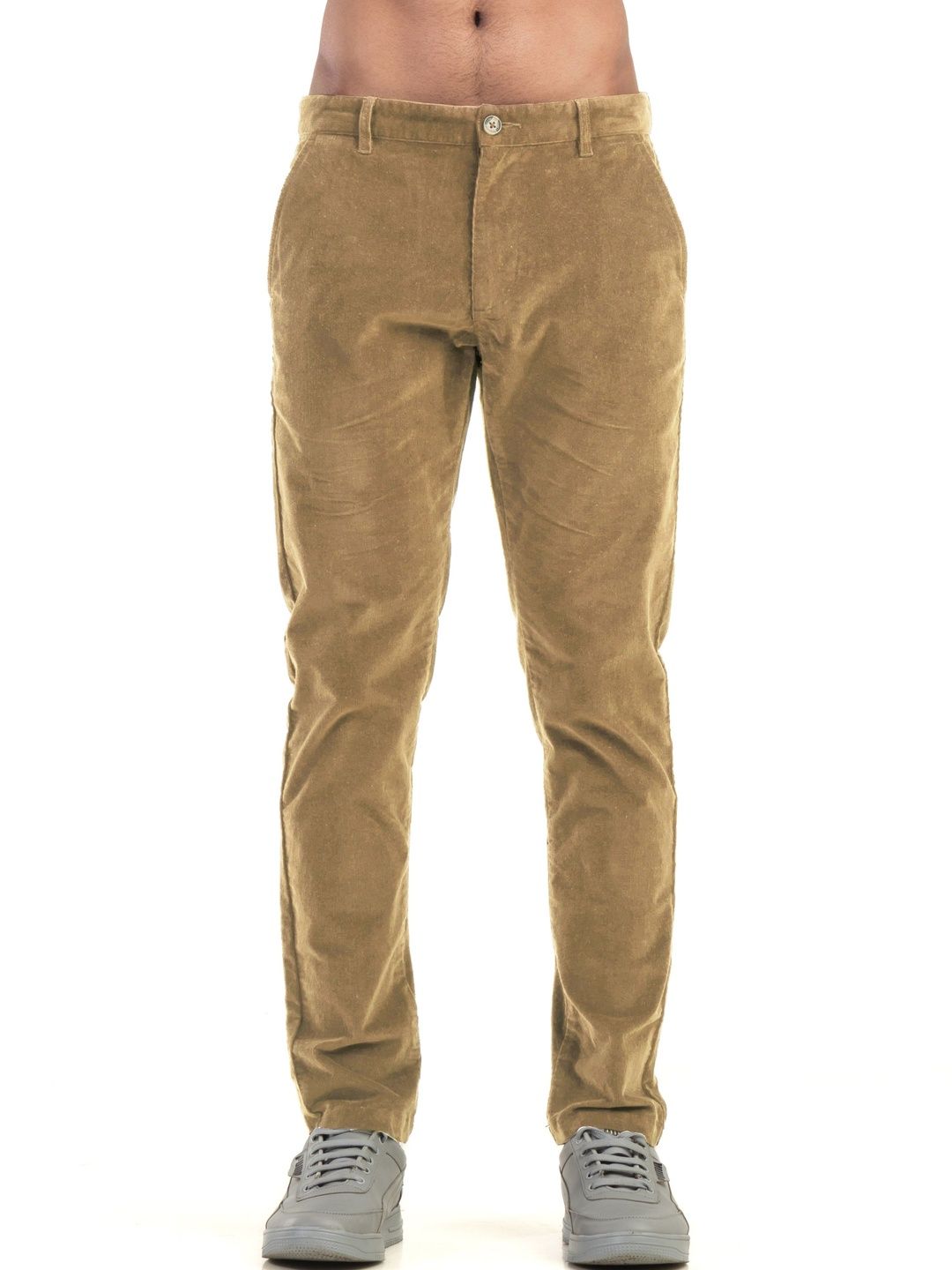BELANO Men Smart Slim Fit Easy Wash Corduroy Trousers-picture-25