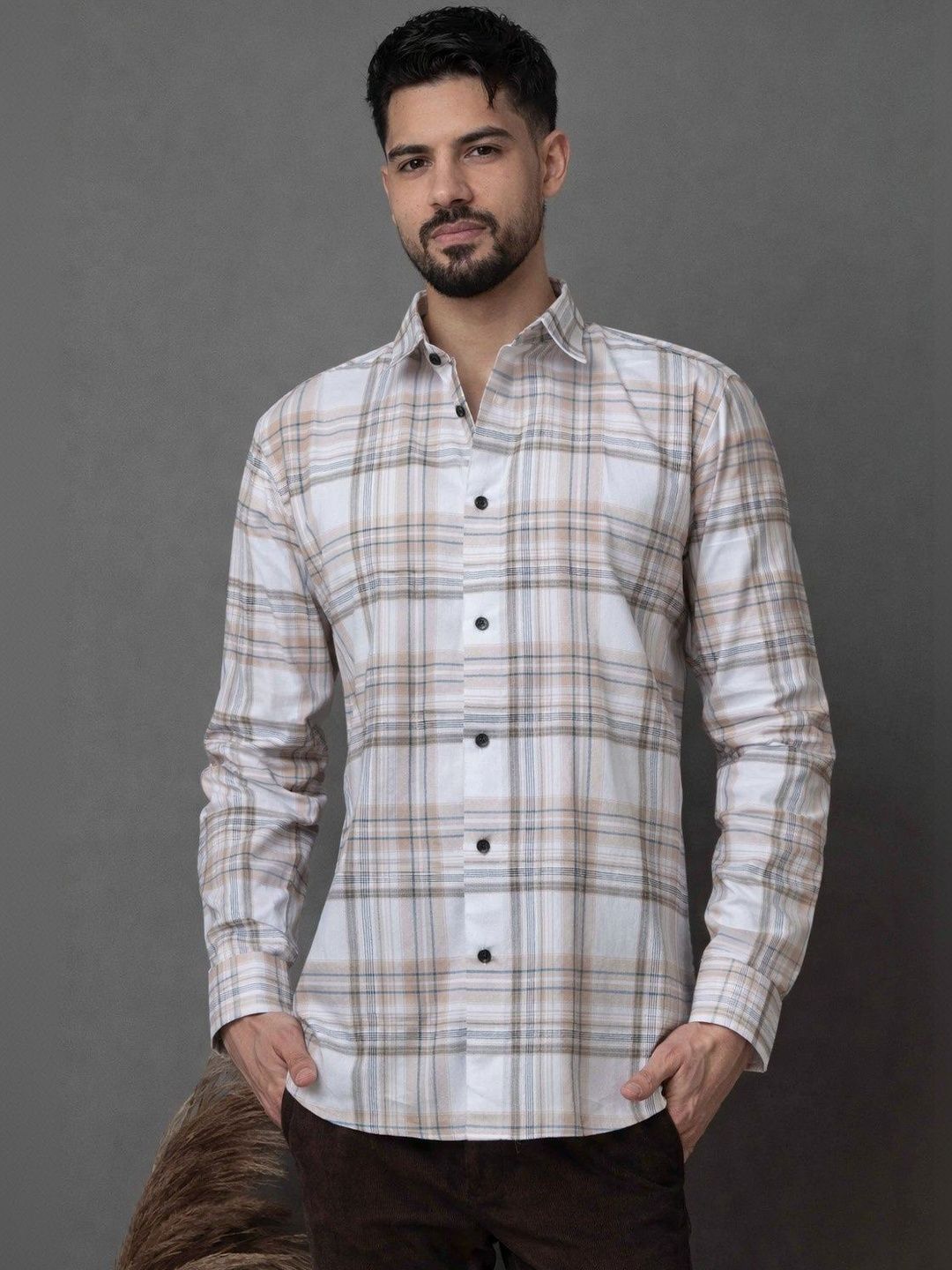 Foomer Men Classic Checked Casual Shirt-image-38
