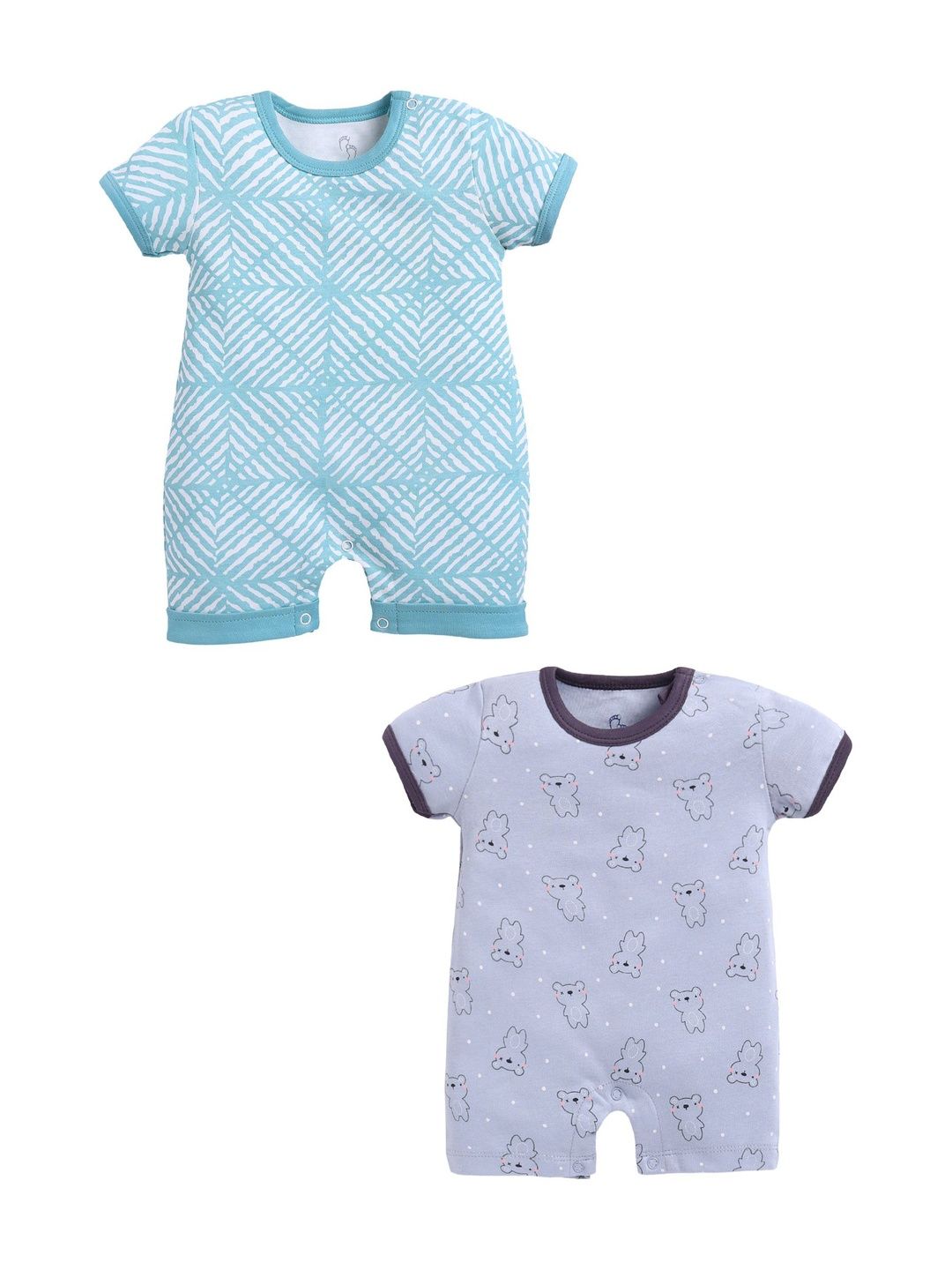 BABY GO Infants Boys Pack of 2 Printed Rompers-picture-42