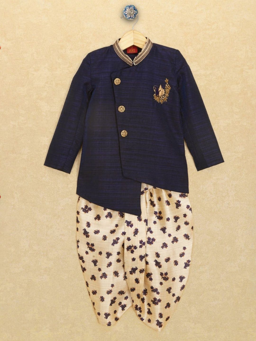 KALINI Boys Printed Mandarin Collar Neck Sherwani Set-picture-50