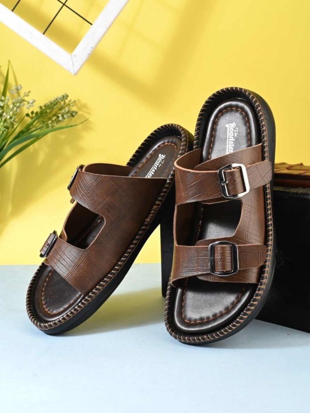 The Roadster Lifestyle Co Men Double Strap Open Comfort Sandals-image-43