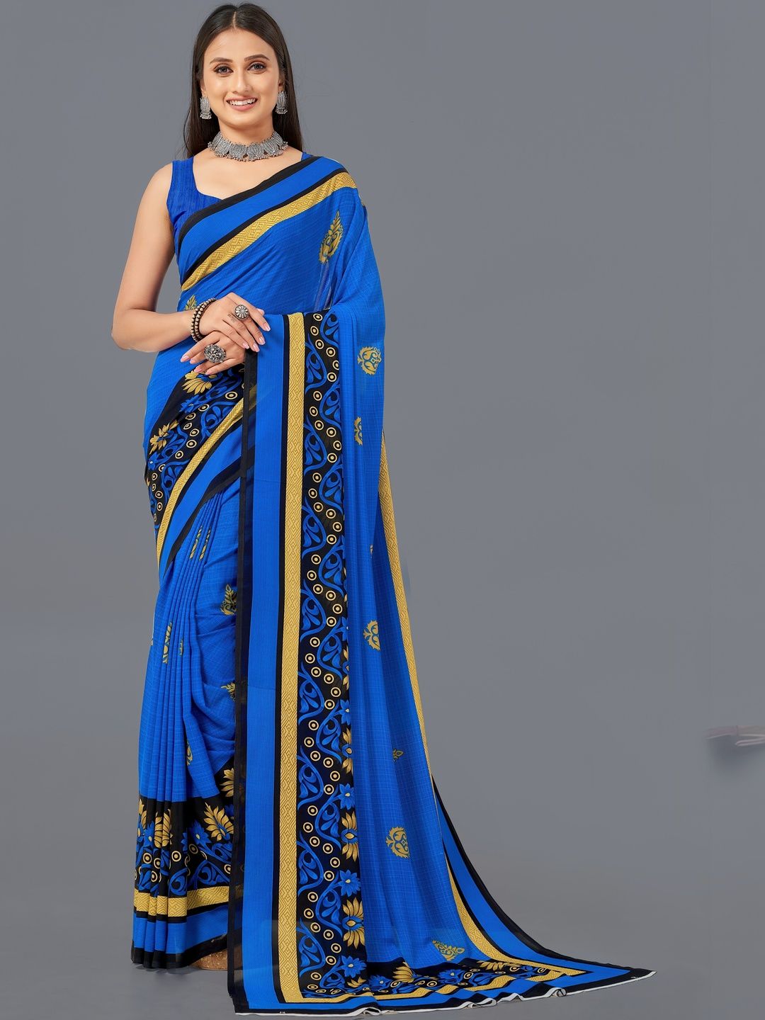 SZN Ethnic Motifs Poly Georgette Saree-picture-42