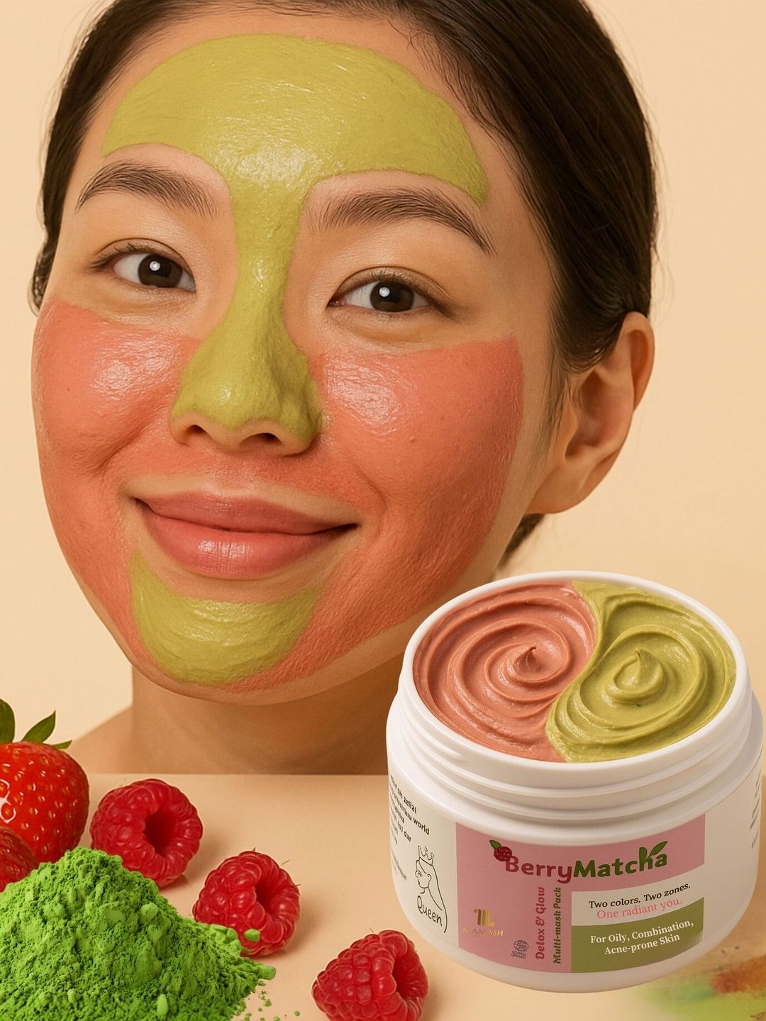Mamash Organics Berry Matcha Multi Mask- 100 g-image-5
