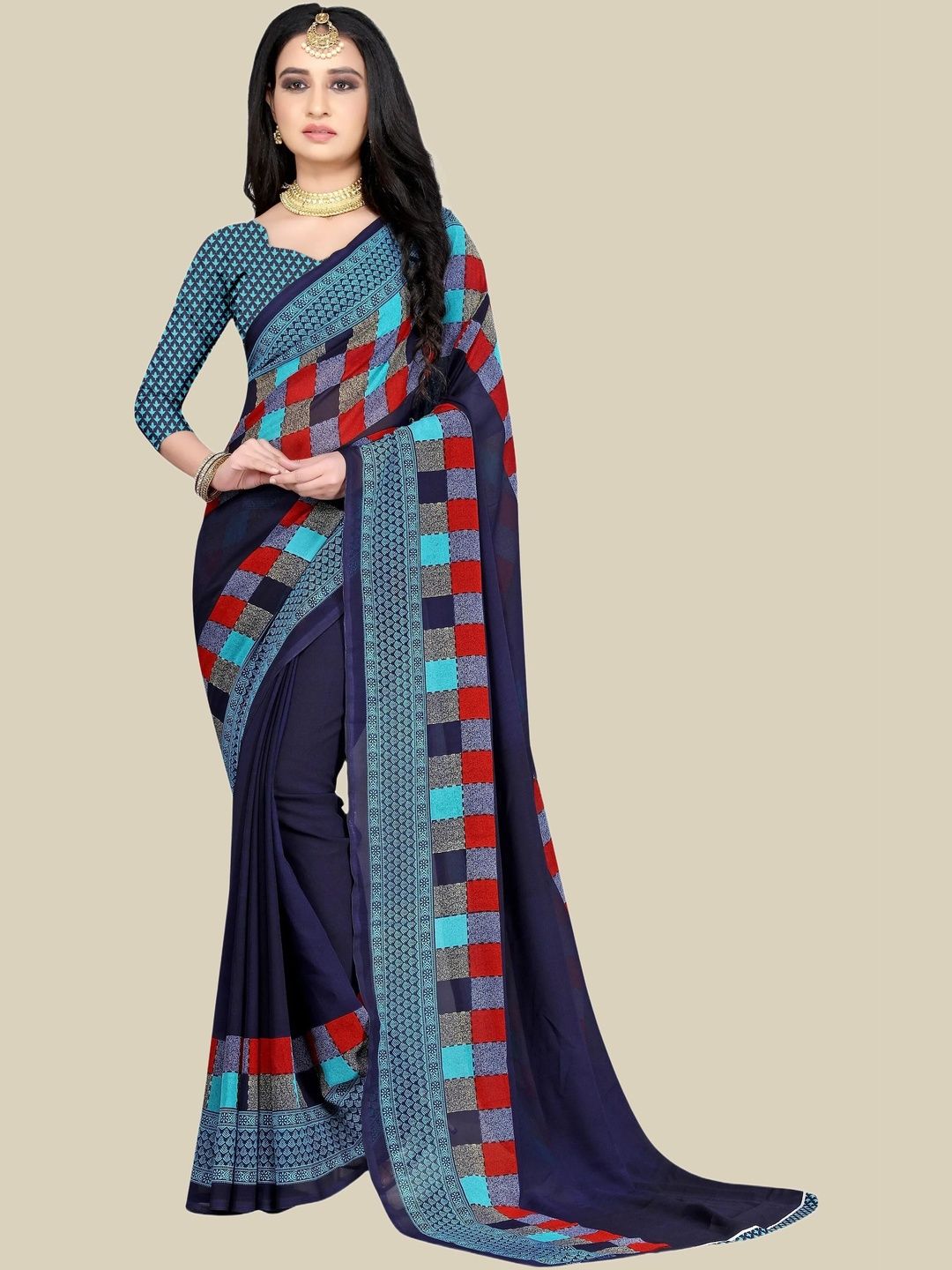 SZN Poly Georgette Saree-picture-16