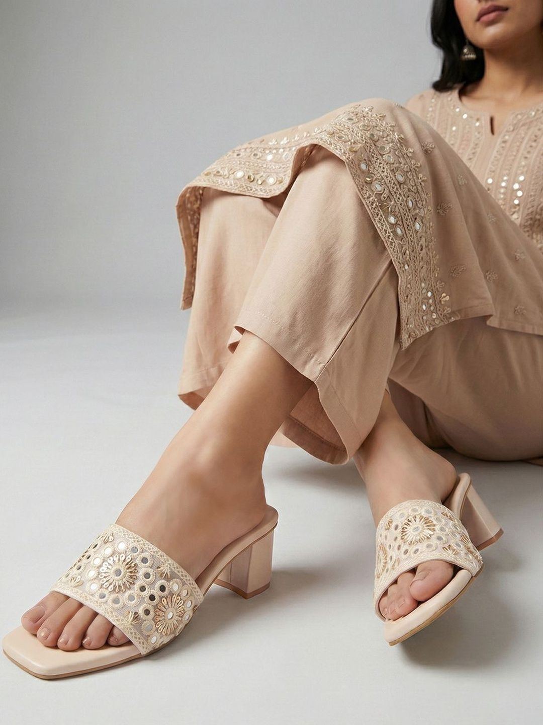 Anouk Embellished Party Block Mules-picture-28