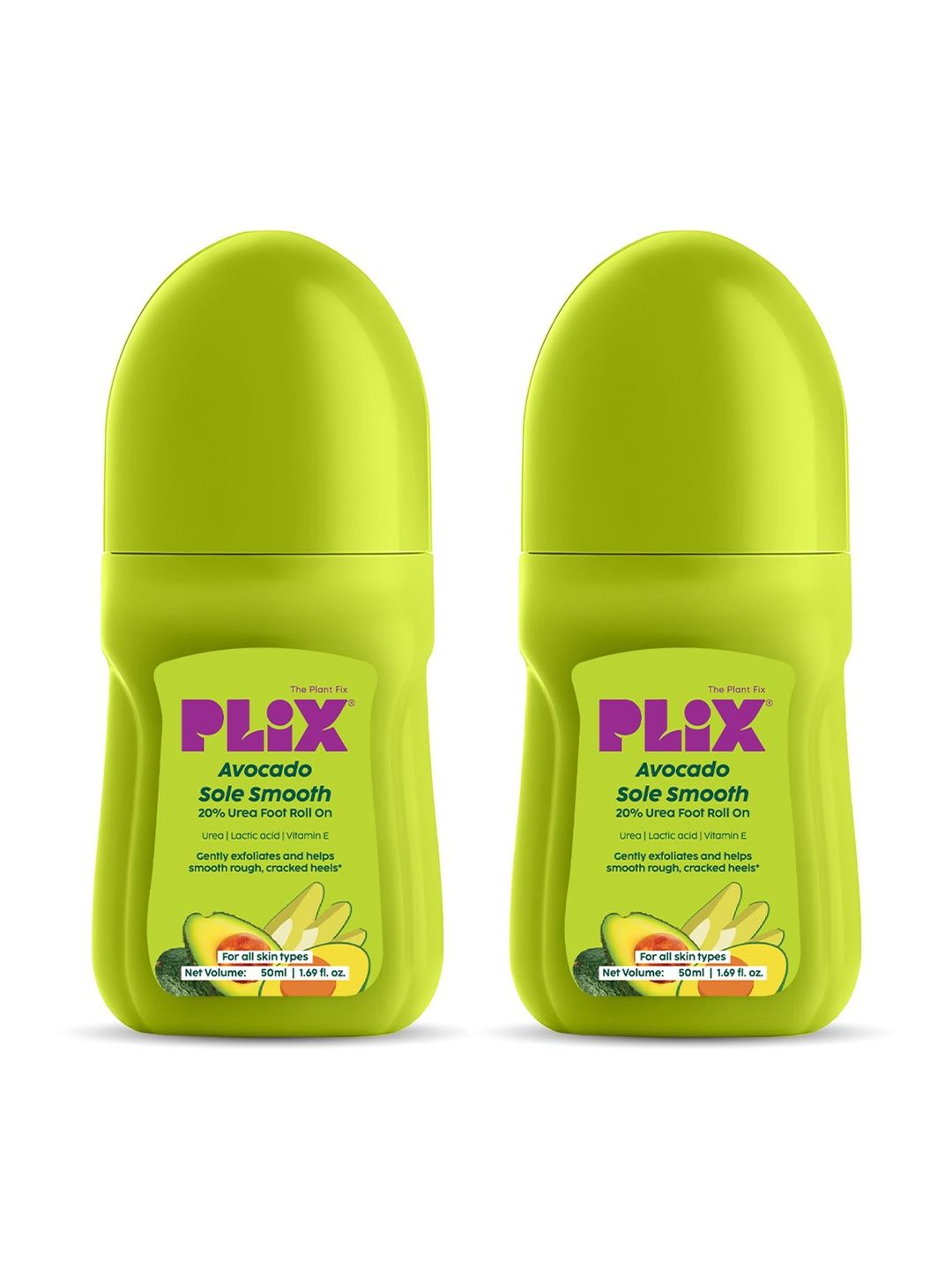 PLIX THE PLANT FIX Set Of 2 Avocado Sole Smooth Roll-On- 50 ml Each-image-2