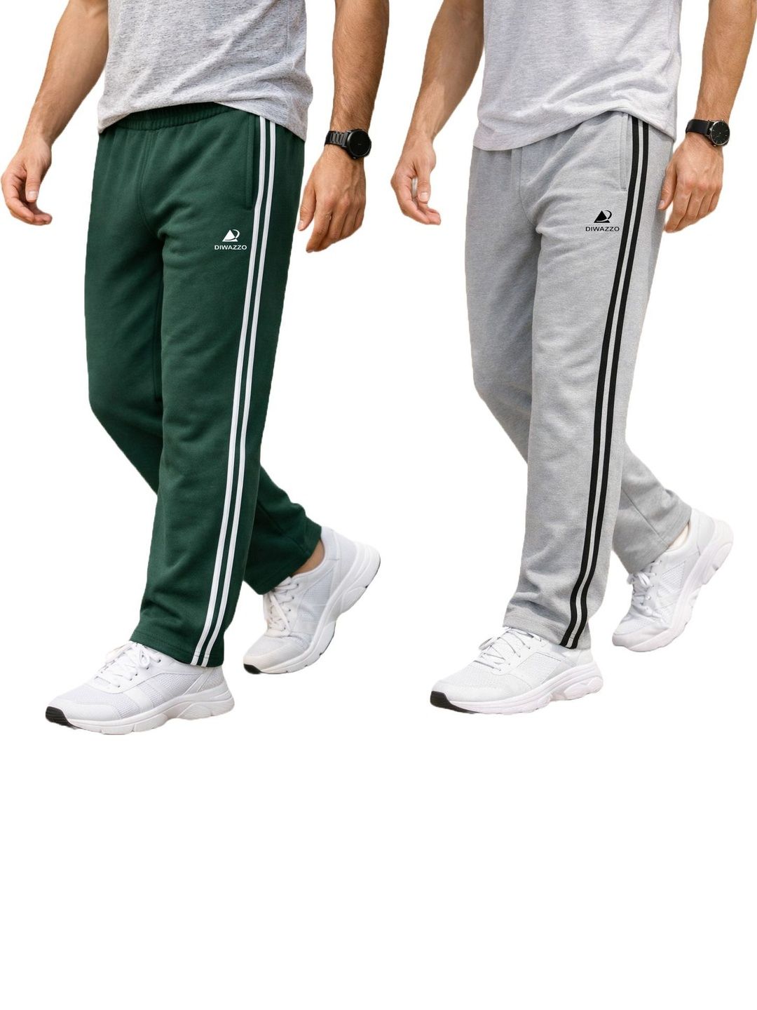 Diwazzo Men Pack of 2 Regular Fit Training Track Pants-picture-22